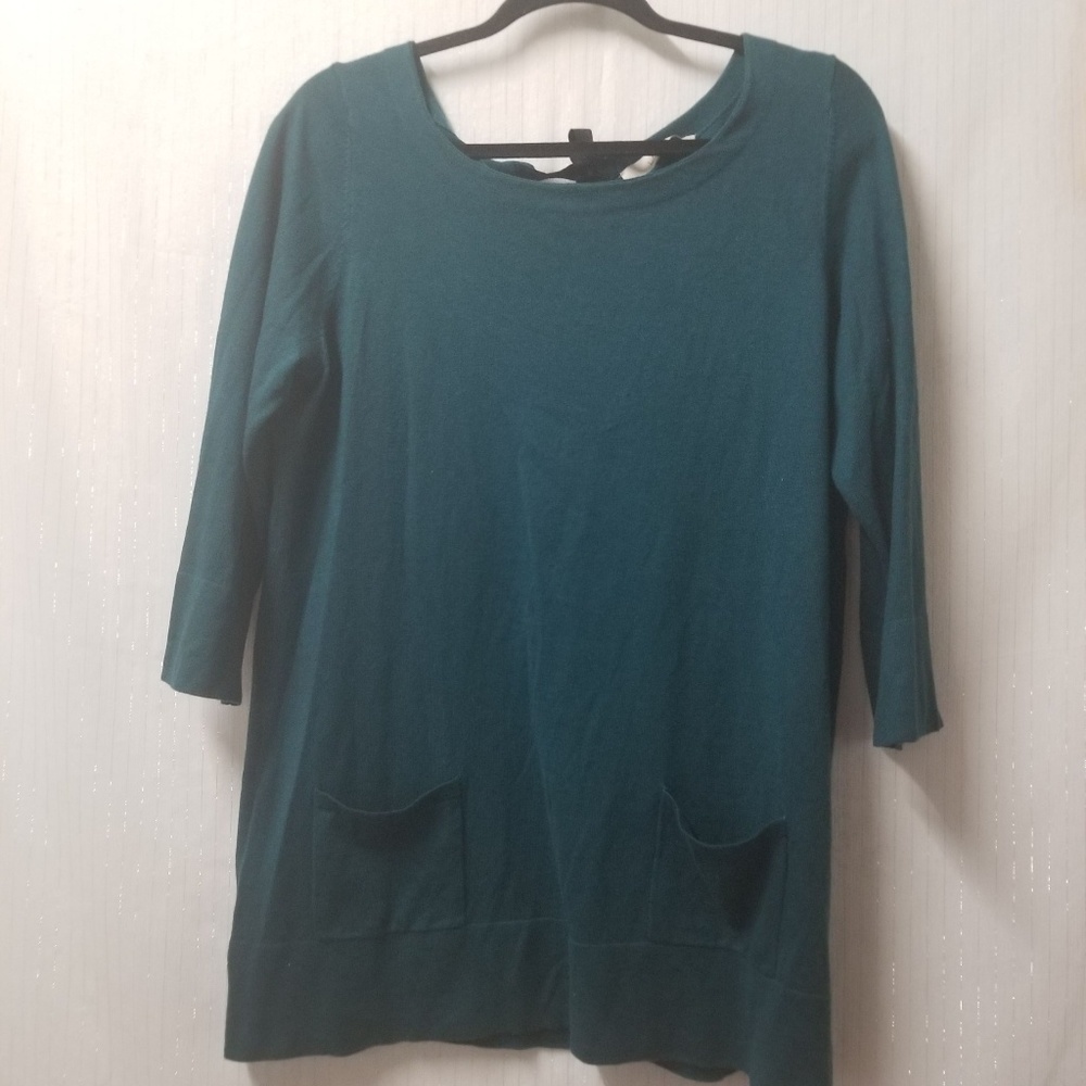LOFT Women's Peacock Green Long Sweater Sz L